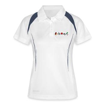 Cardio coeur avec drapeau de l’Allemagne et drapeau de l’Italie - Polo respirant Femme - blanc/marine - Devant