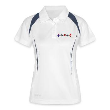 Cardioherz mit Flagge Australien Flagge Schweiz - Frauen Polo atmungsaktiv - Weiß/Navy - Vorne