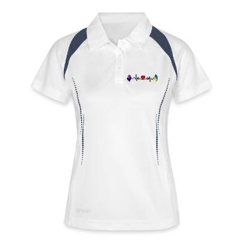 Cardio heart with Flag Australia and flag Ukraine - Women's Polo breathable - white/navy - Front