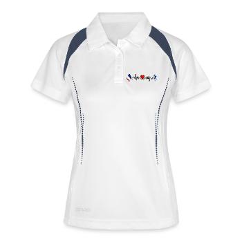 Cardio coeur avec drapeau France et drapeau Finlande - Polo respirant Femme - blanc/marine - Devant