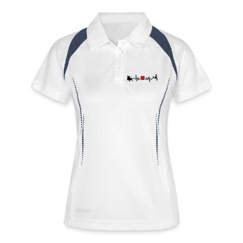 Fréquence cardiaque cardio Taureau Scorpion - Polo respirant Femme - blanc/marine - Devant