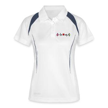 Cardio heart Drapeau Angleterre, drapeau Suède - Polo respirant Femme - blanc/marine - Devant