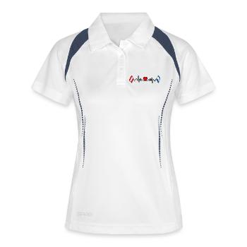 Cardio heart Drapeau Autriche drapeau Israël - Polo respirant Femme - blanc/marine - Devant