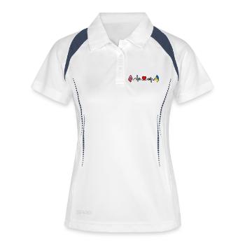 Cardio heart Drapeau Norvège, drapeau Ukraine - Polo respirant Femme - blanc/marine - Devant