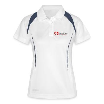 DAD. FATHER'S DAY. HAPPY FATHER'S DAY. HAPPY BIRTHDAY. - Women's Polo breathable - white/navy - Front