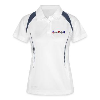 Cardio cardiaque avec les États-Unis et l’Alaska - Polo respirant Femme - blanc/marine - Devant