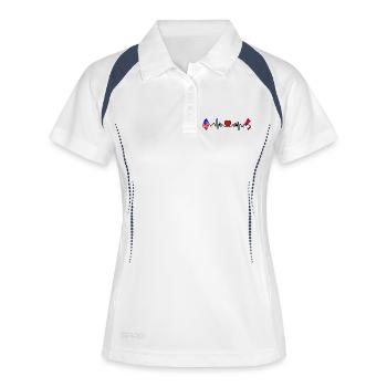 Cardio Heart Flag États-Unis, Pérou - Polo respirant Femme - blanc/marine - Devant