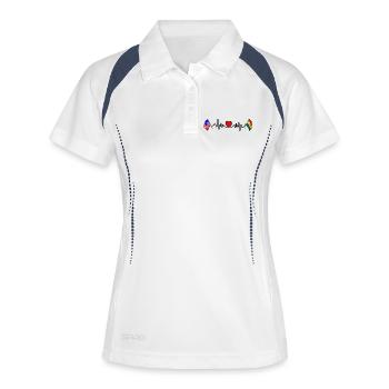 Cardio heart avec drapeau des États-Unis et drapeau de la Bolivie - Polo respirant Femme - blanc/marine - Devant