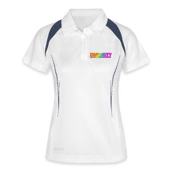 Typo Diversité Ombre arc-en-ciel - Polo respirant Femme - blanc/marine - Devant