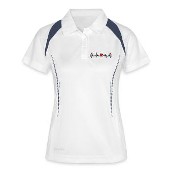 Cardio fréquence cardiaque pour la province de Groningue - Polo respirant Femme - blanc/marine - Devant