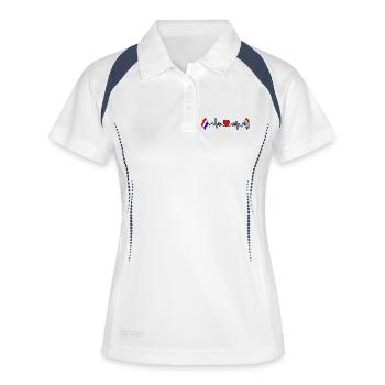 Cardio coeur Drapeau Pays-Bas, Groningue - Polo respirant Femme - blanc/marine - Devant