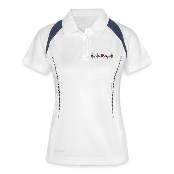 Cardio fréquence cardiaque pour Flandre occidentale Belgique - Polo respirant Femme - blanc/marine - Devant