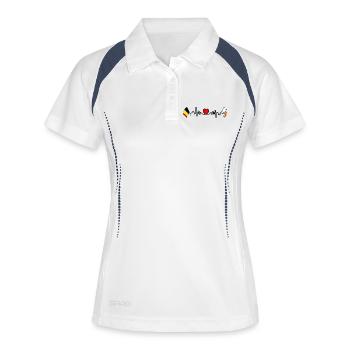 Cardio heart with Flag of Belgium, flag Limburg - Women's Polo breathable - white/navy - Front