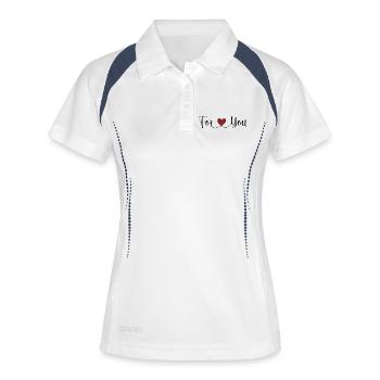 For you - Women's Polo breathable - white/navy - Front