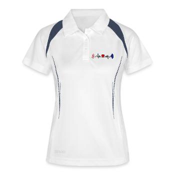 Cardio heart Flag Georgia flag Europe - Women's Polo breathable - white/navy - Front