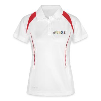 ANDRE Nom Orné de Fleurs - Polo respirant Femme - blanc/marine - Devant