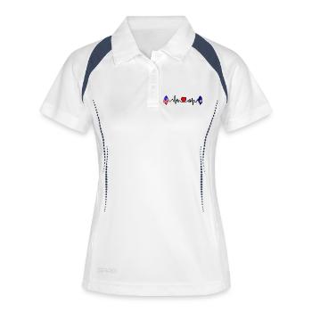 Cardio heart with USA flag and Kentucky flag - Women's Polo breathable - white/navy - Front