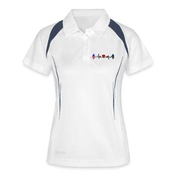Cardio heart avec drapeau des États-Unis et drapeau de la Pennsylvanie - Polo respirant Femme - blanc/marine - Devant