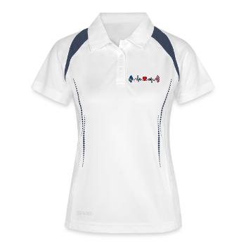 Heart rate cardio of Oslo with flag of Norway - Women's Polo breathable - white/navy - Front