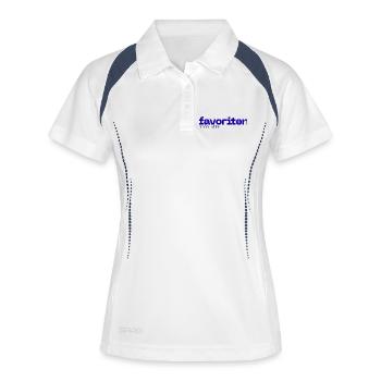 Favoriten Wien 1100 Violett - Frauen Polo atmungsaktiv - Weiß/Navy - Vorne