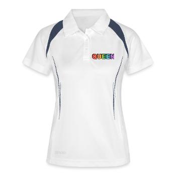 REINE ARC-EN-CIEL - Polo respirant Femme - blanc/marine - Devant