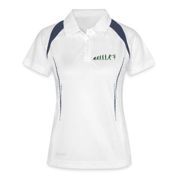 Disc Golf Evolution Drôle de Disc Golfeur Flying Disc - Polo respirant Femme - blanc/marine - Devant