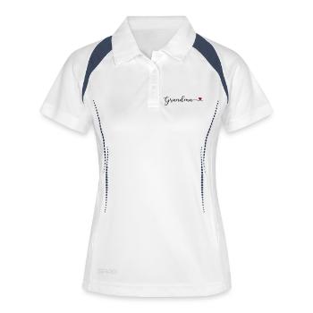 Grand-mère - Polo respirant Femme - blanc/marine - Devant