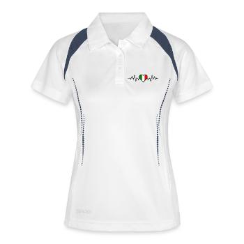Battement de cœur en Italie - Polo respirant Femme - blanc/marine - Devant