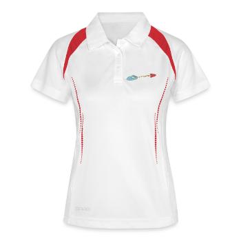 Flèche - Polo respirant Femme - blanc/marine - Devant