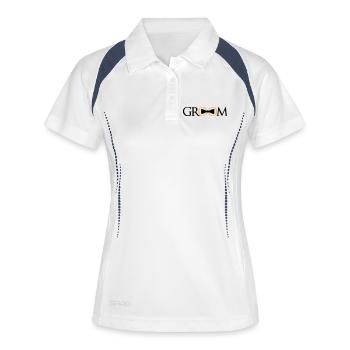 groom rings team bachelor party bachelor par - Women's Polo breathable - white/navy - Front