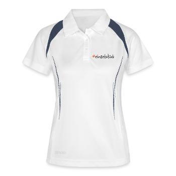 copie unique - Polo respirant Femme - blanc/marine - Devant