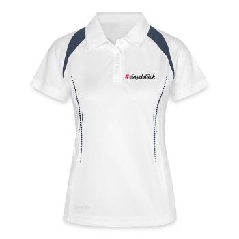 Einzelstück - Frauen Polo atmungsaktiv - Weiß/Navy - Vorne