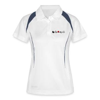 Fréquence cardiaque cardio Taureau Balance - Polo respirant Femme - blanc/marine - Devant