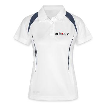 Herzfrequenz Cardio Widder Steinbock - Frauen Polo atmungsaktiv - Weiß/Navy - Vorne