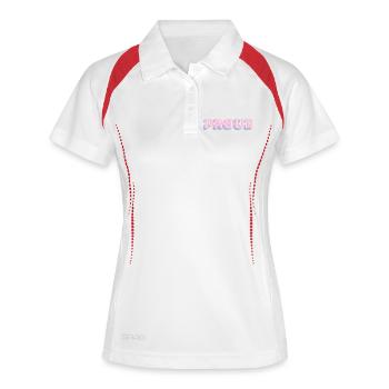 Trans Pride - couleurs du drapeau transgenre - Polo respirant Femme - blanc/marine - Devant