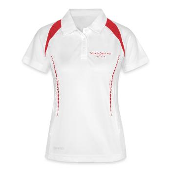 Merry Christmas and Happy New Year 2026 . - Frauen Polo atmungsaktiv - Weiß/Navy - Vorne
