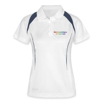 L’égalité n’est pas un arc-en-ciel de tendance - Polo respirant Femme - blanc/marine - Devant