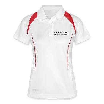 I don´t snore - Frauen Polo atmungsaktiv - Weiß/Navy - Vorne