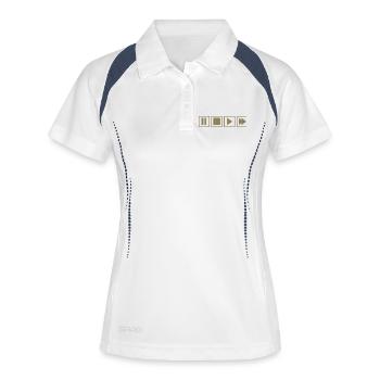 Retro Kassettenrekorder TV Nostalgie fernbedienung - Frauen Polo atmungsaktiv - Weiß/Navy - Vorne