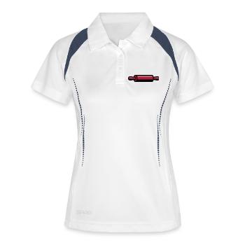 Logo de pâtisserie Pâtissière Pâtissière - Polo respirant Femme - blanc/marine - Devant