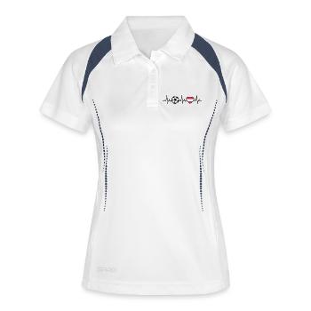 Autriche Football Heartbeat Autriche - Polo respirant Femme - blanc/marine - Devant