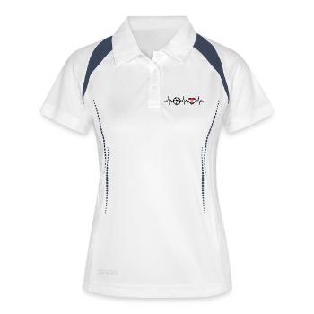 Croatie Football Heartbeat Croatie - Polo respirant Femme - blanc/marine - Devant