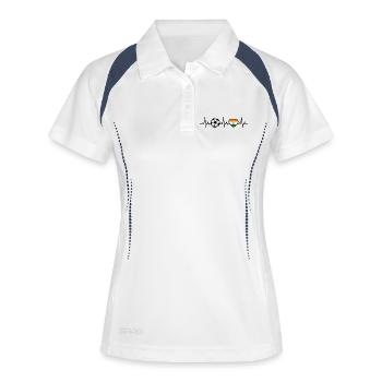 Football Inde Heartbeat Inde - Polo respirant Femme - blanc/marine - Devant