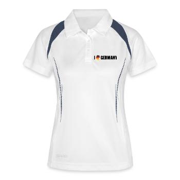 J’adore l’Allemagne et l’Allemagne - Polo respirant Femme - blanc/marine - Devant