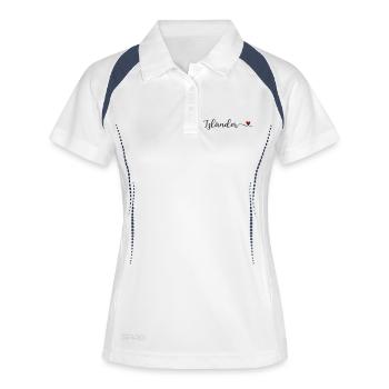 Islandais au cœur - Polo respirant Femme - blanc/marine - Devant