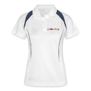 Ersatzautos für Fahrräder, weltweit; Perl-Ausgabe - Frauen Polo atmungsaktiv - Weiß/Navy - Vorne
