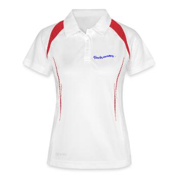MAÎTRESSE. MAITRE. MERCI. MERCI MAÎTRESSE - Polo respirant Femme - blanc/marine - Devant