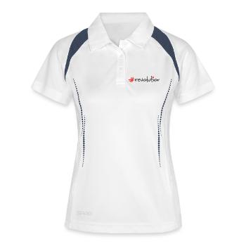 révolution - Polo respirant Femme - blanc/marine - Devant