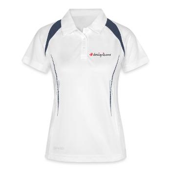 Icône de design - Polo respirant Femme - blanc/marine - Devant