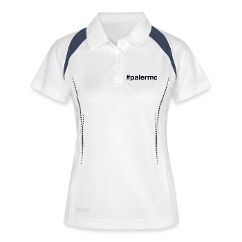 PALERMO Hashtag - Frauen Polo atmungsaktiv - Weiß/Navy - Vorne